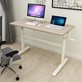 thumbnail image 2 of Win Up Time Bureau Debout Réglable en Hauteur - Bureau d'Ordinateur Réglable, Cadre et Plateau de Bureau Assis-Debout, Bureau Manuel Debout, Idéal pour Bureau et Maison, 48 x 24 Pouces [120 x 60 cm] Blanc, 2 of 5