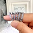thumbnail image 1 of Moda 6 Estilos 925 Anillo de mujer lleno de plata Cubic Zircon Party Jewelry set de 6pcs-Tamaño 7 JAMW Sencillez, 1 of 5