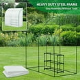 thumbnail image 6 of EAGLE PEAK 6.6 x 3.3 x 6.9ft Outdoor Lean to Walk-in Greenhouse with Shelf, Gardening Wall Green House with Roll-up Zipper Entry Doors, White, 6 of 9