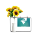thumbnail image 1 of North America continente silueta Mapa Tarjeta de bendición de jarrón de girasol artificial, 1 of 3