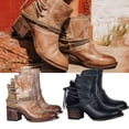thumbnail image 1 of Bottines Décontractées Automne Hiver pour Femmes à Lacets Talon Bloc Antidérapant, 1 of 8