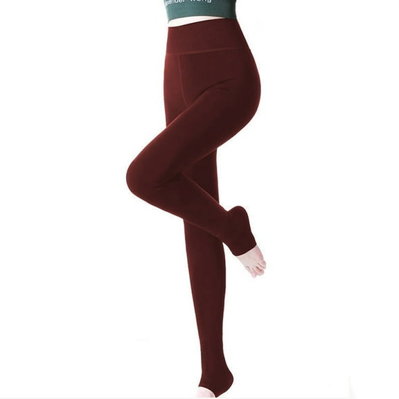 Arlun Lined Leggings Women Winter Warm Thick Velvet Elastic High Waisted Leggings Soft Comfortable Solid Color Straight Thermal Tight Pants One Size