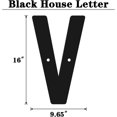 thumbnail image 2 of 16 Inch Modern Metal House Numbers, Metal Letter, Black Door Number, Metal Mailbox Numbers and Letters, Metal House Address Letters and Numbers for Outside Signs (V), 2 of 8