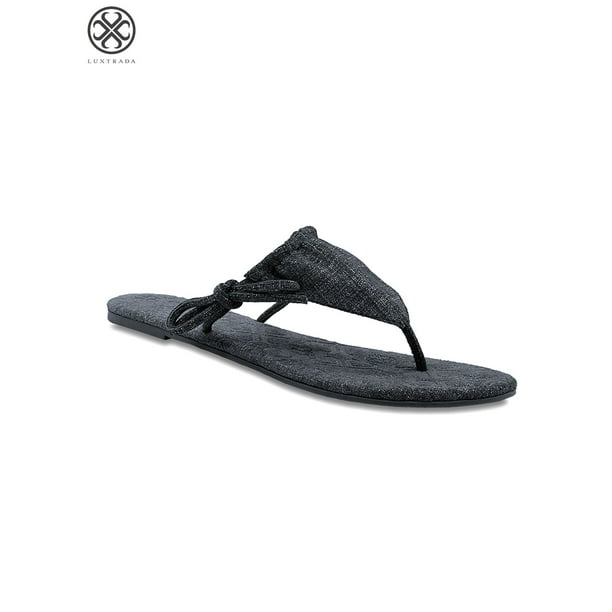 Luxtrada Luxtrada Pure Denim Bikini Thong Sandal Womens Flip Flops Beach Sandals Summer Sandals Walmart Com Walmart Com