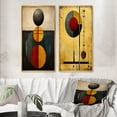 thumbnail image 1 of Designart "Unraveling the Mystery Retro Geometric Puzzle I" Modern Geometric Framed Wall Art Set Of 2 - Modern Gold Gallery Wall Frame Set For Home Decor, 1 of 6