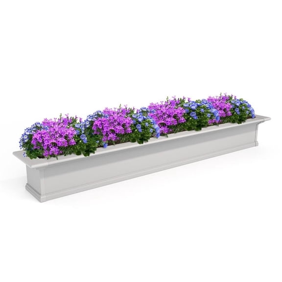 Mayne Yorkshire 7ft Weatherproof Traditional Plastic Window Box in White