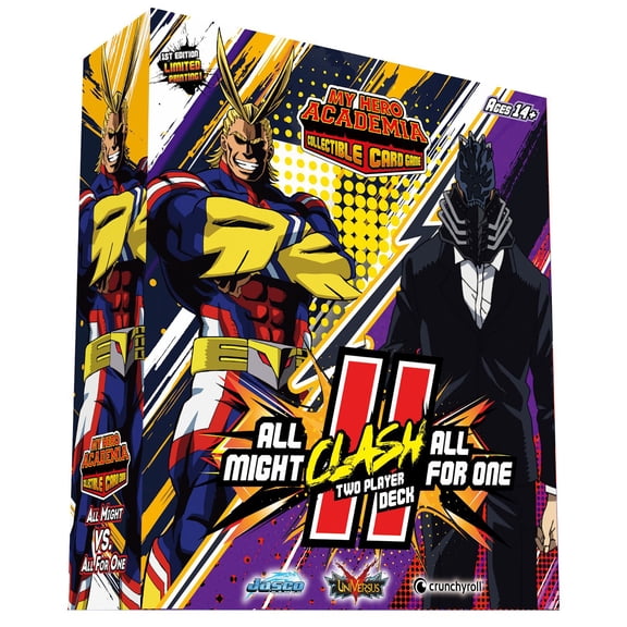 Collectible My Hero Academia Collectible Card Game Series 4: All Might Vs All For One 2-Player Clash Deck - League of Villains, Trading Card Game, MHA, Ages 14+, 2 Players
