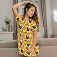 thumbnail image 3 of Balery Funny Chicken Camisón de manga corta con cuello redondo para mujer, cómodo y elegante., 3 of 6