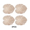 thumbnail image 4 of Tapetes de comedor Naiovety 4x Decoraciones de hojas Impermeables y Resistentes al Aceite oro rosa, 4 of 6