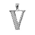 thumbnail image 1 of INITIAL V WHITE GOLD CHARM PENDANT :  10K  SIZE (S  M  Medium, 1 of 1