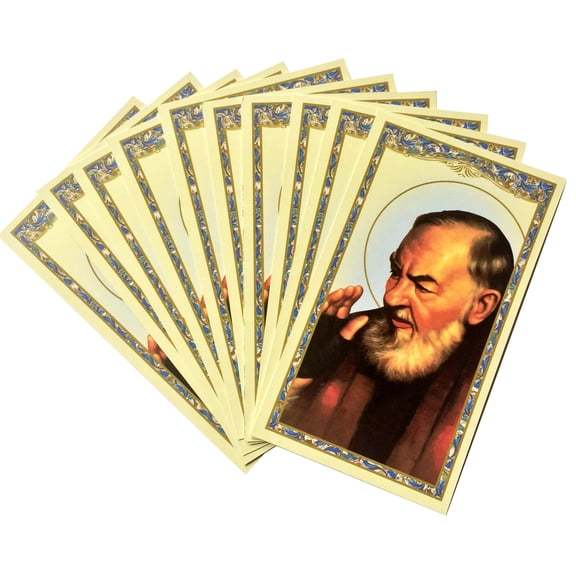 Christian Brands Saint Padre Pio Holy Card - Prayer to Padre Pio (Pack of 10)