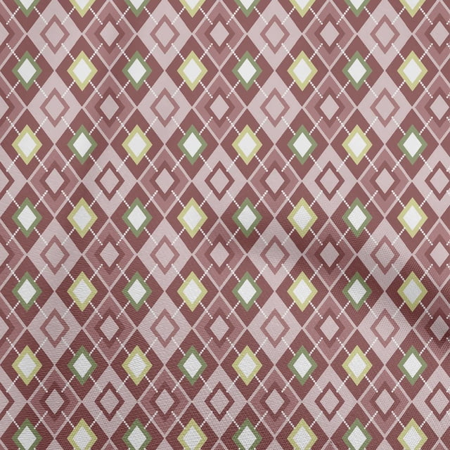 oneOone Polyester Spandex Dark Rose Brown Fabric Check Craft Projects Decor Fabric Printed By The Yard 56 Inch Wide