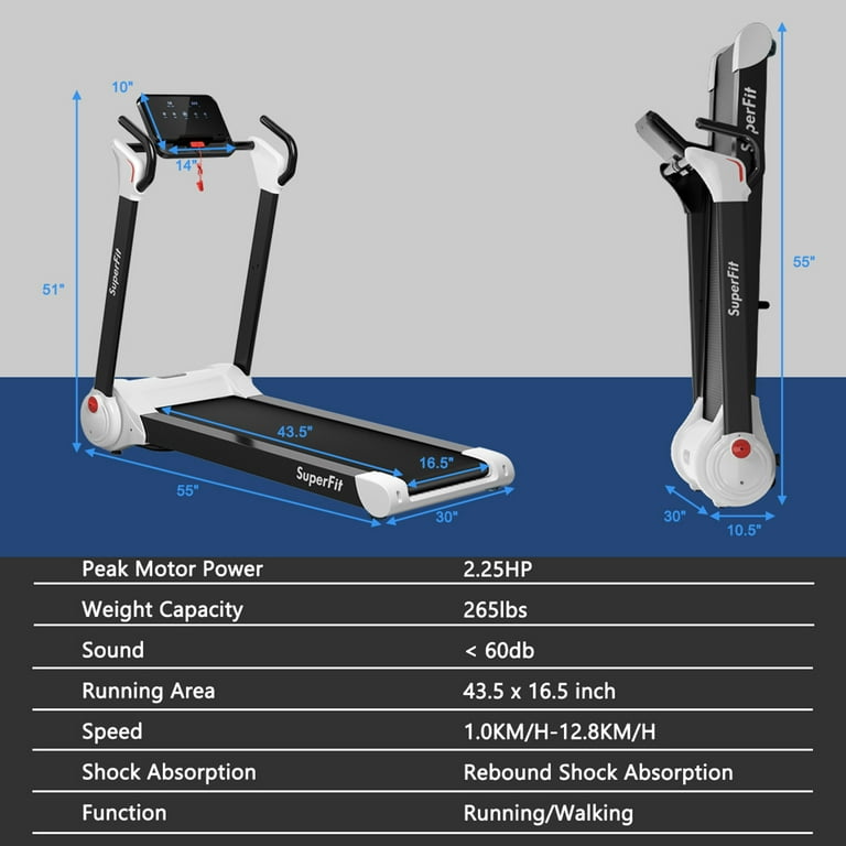 Gymax Folding 2.25HP Electric Treadmill Running Machine w LED