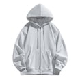 thumbnail image 1 of KIHOUT Men's Hoodies Jackets, Moisture Wicking & Breathable, Full Zip Solid Color Hooded Sweatshirt, 1 of 8