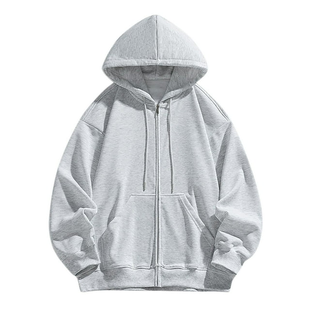 KIHOUT Men's Hoodies Jackets, Moisture Wicking & Breathable, Full Zip Solid Color Hooded Sweatshirt