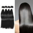 thumbnail image 3 of Cheers US Brazilian Human Hair Bundles Straight 10A Human Hair Unprocessed Virgin Brazilian Straight Hair Extensions Grace Length Mink Human Hair Weave Bundles, 3 of 7