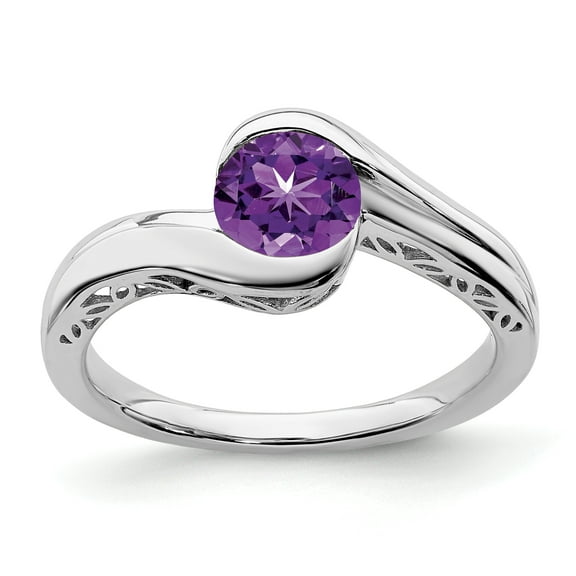 Primal Gold 10 Karat White Gold Amethyst Bypass Ring