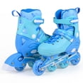thumbnail image 1 of Babyjoy Patins en Ligne pour Enfants, Patins à Roulettes Légers Réglables à 4 Tailles avec Roues Lumineuses Bleu, 1 of 10