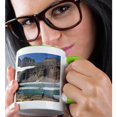 thumbnail image 2 of Mt, Glacier National Park, Upper Grinnell Lake - Us27 Jwi0232 - Jamie And Judy Wild, 15oz Two-Tone Green Mug, 2 of 7