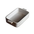 thumbnail image 1 of Simple Rectangular Plate Vintage Rough Ceramic Double Ear Baking Plate Kiln Glaze Oven Microwave Baking Plate, 1 of 5