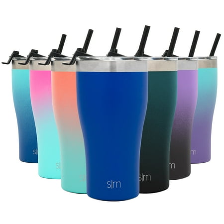 Simple Modern 22oz Slim Cruiser Tumbler with Straw & Closing Lid Travel Mug - Gift Double Wall Vacuum Insulated - 18/8 Stainless Steel Water Bottle -Twilight