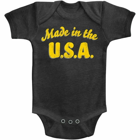 

American Society Made in USA Baby Onesie - 6 Months Charcoal