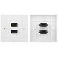 thumbnail image 4 of Placa de pared, diseño exquisito del panel HDMI del panel de la placa HDMI del puerto dual blanco HDMI, 4 of 8