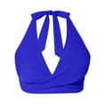 thumbnail image 4 of Women's Push Up Bikini Top - V Neck with Front Tie - Full Coverage - Adjustable Straps & Back Buckle (S-XXL), 4 of 5