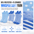 thumbnail image 3 of Girls Dream Step Whisper Soft Ankle Socks, 6 Pack, Lightweight Breathable Socks, BLUE, L, 3 of 8
