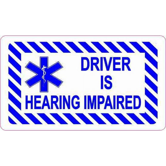 3.5in x 2in Driver Is Hearing Impaired Magnet