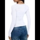 thumbnail image 5 of Camisa Básica de Punto Acanalado con Cuello en U y Larga de Color Liso para Mujer, Corte Entallado e Informal. S, 5 of 6