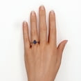thumbnail image 2 of Halo Design 1.15 TCW Pear Cut Lab Created Alexandrite and Black Diamond Scalloped Pave Engagement Ring in 18K Rose Gold Plating over Silver, 2 of 6
