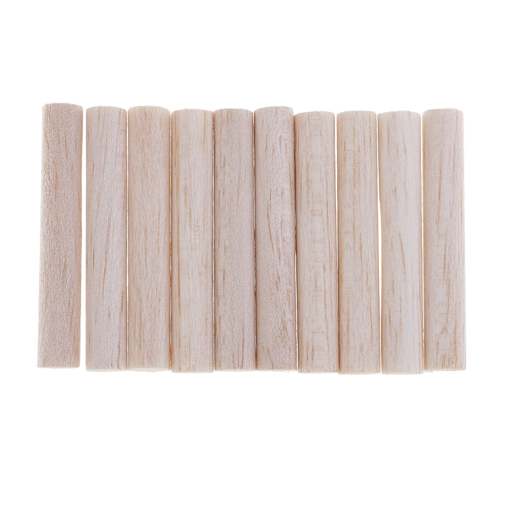 10PCS Round Wood Sticks Balsa Unfinished Beech Rods Woodworking Toy Model  Craft