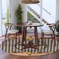 thumbnail image 5 of Texas Star Round Rug 5ft Washable Circle Kitchen Rugs Non Slip Farmhouse Country Sunflower Black Plaid Large Area Rug Indoor Floor Carpet for Bedroom Living Room Home Office Dining Room Nursery, 5 of 8
