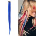 thumbnail image 1 of Colored Hair Extensions Highlight Synthetic Hairpiece Clipin Hair Extensions for Girls Christmas Cosplay, 1 of 7