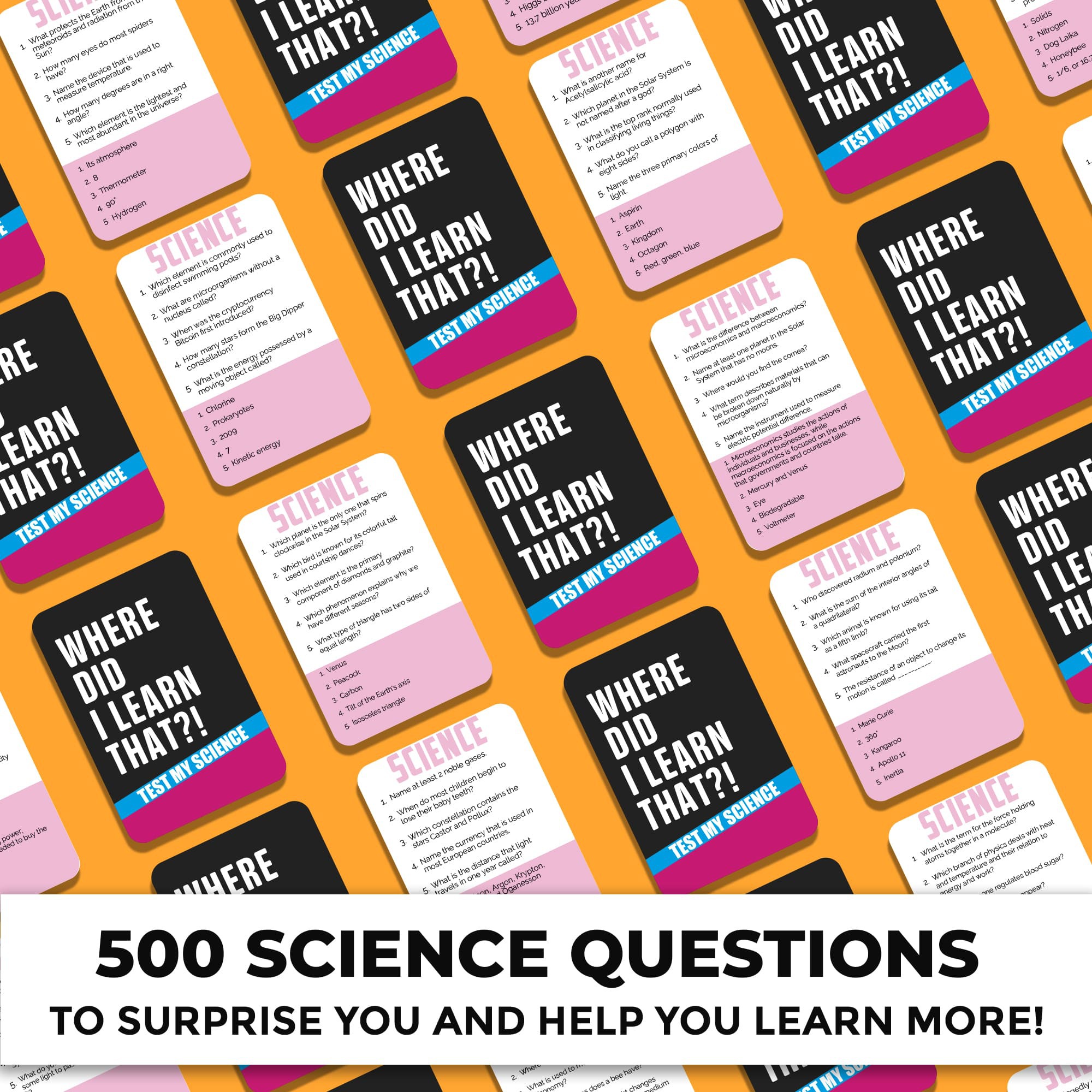 Quokka Trivia Cards Games for Family - Board Games for Adults and Teens - 500 Science Questions
