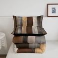 thumbnail image 5 of Homewish Vintage Stripes Queen Comforter Set,Abstract Grunge Comforter Sets Queen,Brown,Black Reversible,3-Piece,1 Comforter and 2 Pillowcases, 5 of 7