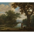 thumbnail image 3 of Joris van der Haagen 14x12 Black Modern Framed Museum Art Print Titled - Landscape with Fisherman with a Square Net (C. 1645 - C. 1655), 3 of 5