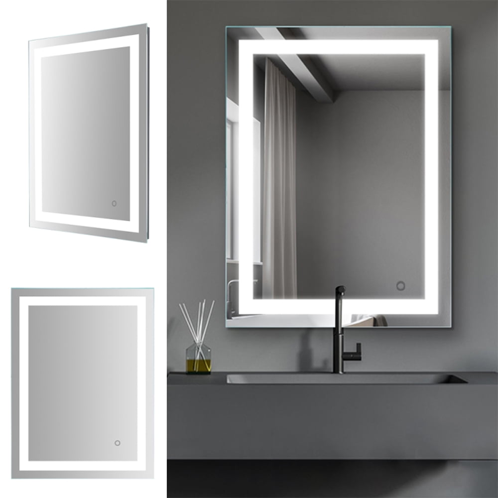 Glonme Bathroom Mirror High Lumen Wall Mirrors LED Light Modern Anti