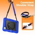 thumbnail image 4 of for iPad Pro 11 inch Case (M4 2024/M5 2025), 360 Rotating Shockproof Cover with Stand, Handle, Shoulder Strap, Blue, 4 of 7