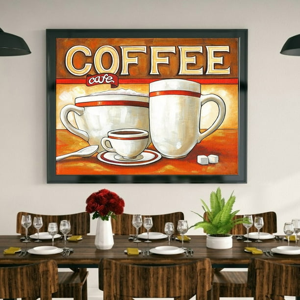 Cuadros Decorativos Cuadro de dibujo de taladro redondo completo 5D pintura de diamante de café adorno de sala de estar Ndcxsfigh Nuevos Originales