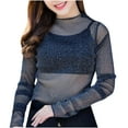 thumbnail image 4 of Fashion Women's Casual Mesh O-Neck Long Sleeve Printed Loose Ladies Tops Shirts Spf Shirts for Women Long Sleeve Spf Shirts for Women Long Sleeve, 4 of 4