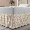 thumbnail image 1 of Blush Pink Bed Skirt, Leafy Branches Abstract Simple Ornamental Butterflies on Polka Dots, Elastic Bedskirt Dust Ruffle Wrap Around for Bedding Decor, 4 Sizes, Blush Pale Green White, by Ambesonne, 1 of 2