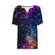 thumbnail image 4 of Fiudx Ofertas de La Semana Blusa de Manga Corta Estampada a La Moda para Mujer, Blusas Informales con Cuello Redondo, 4 of 4