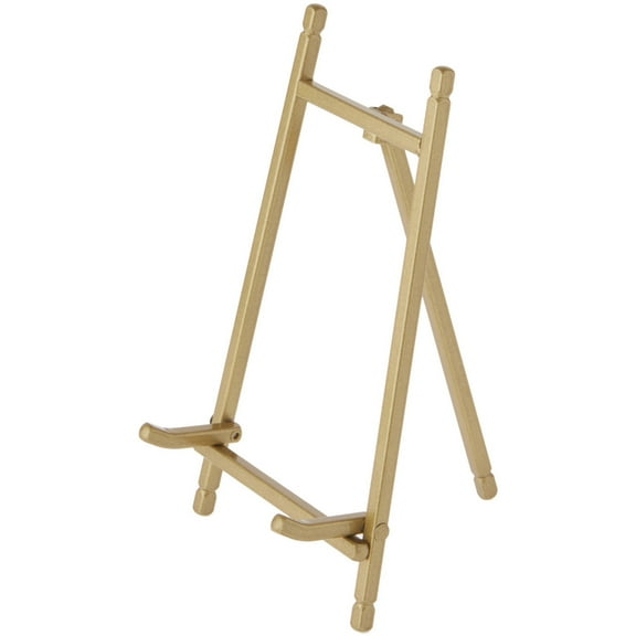 Bard's Satin Gold-toned Metal Easel, 7" H x 4.25" W x 4.5" D