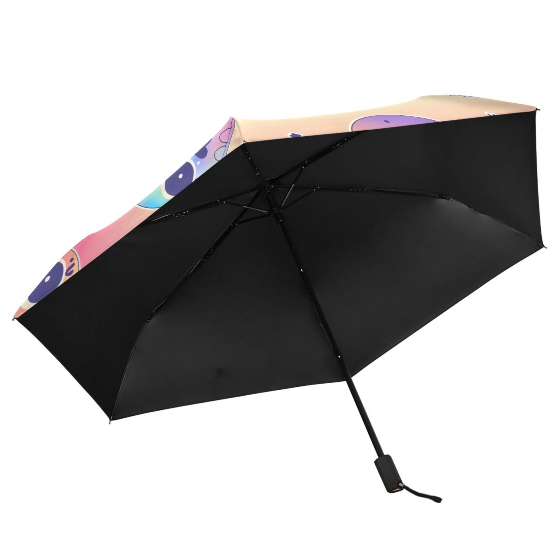 ALAZA Cute Tie-dye Skull UPF 50+ Compact Folding Umbrella for Rain Travel Umbrella Packable