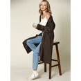 thumbnail image 5 of Made by Johnny Women's Casual Cozy Braided Open Front Long Pocket Cardigan Sweater XL BROWN, 5 of 6
