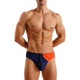 thumbnail image 2 of TANBOM Men's Polyamide Sexy Drawstring Triangle Swim Trunks Lightweight Comfortable DarkBlue L, 2 of 5