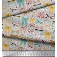thumbnail image 2 of Soimoi Gray Georgette Viscose Fabric Multi Bow & Dots Decor Fabric Printed Yard 42 Inch Wide, 2 of 3