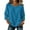 Blue, variant on Summer Linen Tops for Women 3/4 Sleeve Crew Neck Lightweight Shirt Casual Loose Fit Tunic Blouse Yellow 2XL